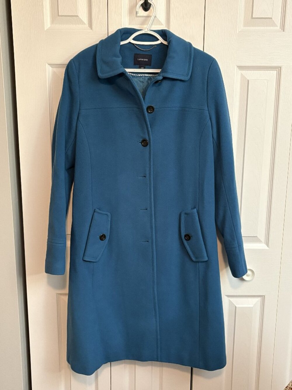 EUC Lands' End Women's Wool Long Dress Coat